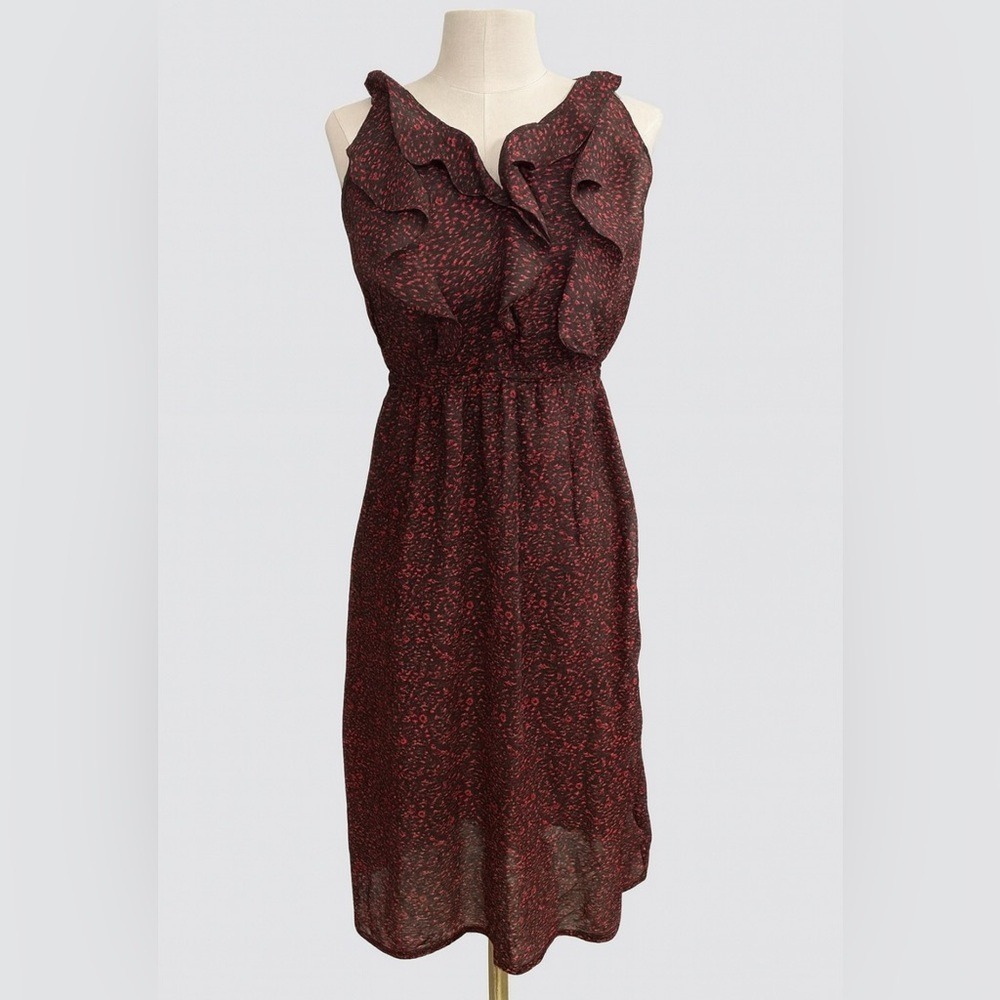 Mossimo Supply Co Red Black Ruffle Dress Small Y2K Dark Feminine Date Night